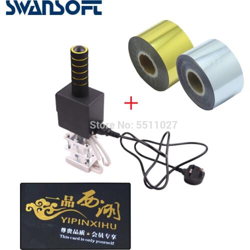 SWANSOFT Hot stamping machine WT-90SC with handheld easy to take with 2 color stamping papers to choose