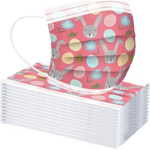 Ski Fasemask 10-50pcs Easter Mask Adult Printed Cartoon Disposable Mascarillas 3ply Filters Facemask Mаска Balaclava Halloween