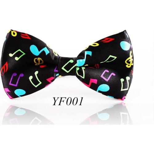Fashion Colorful Musical Note Bowtie Black Music Pattern Bow Tie For Men Women Novelty Cravat Leisure Cool Brand