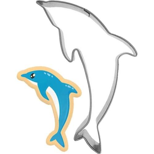 Cartoon Animal Stainless Steel Biscuit Mold Dolphin Shape Icing Biscuit Cutting Mold Baking Mold