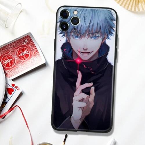 Jujutsu Kaisen Gojo Satoru Soft Silicone Glass Phone Case Cover Shell For IPhone SE 6 6s 7 8 Plus X XR XS 11 12 Mini Pro Max