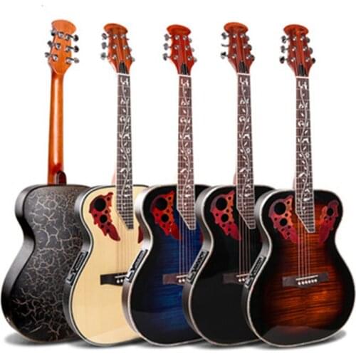 Folk Guitar 36 inch Electric Acoustic Guitar Grape Hole Light Spruce Rosewood for Adult Children Crack Guitar Pickup Concert