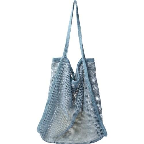 New Korean Simple Mesh Handbag Leisure Fashion Net Lattice Net Red Large Capacity Hollow Out Shoulder Bag Purses And Handbags