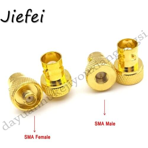 10-150pcs New Gold plated RF Coaxial Adapter SMA Male / Female to BNC Female RF Connectors For Two Way Radio