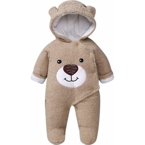 Baby Clothes Infant Baby Girls Boys Bear Winter Zip Baby Boy Clothes Thick Snowsuit Hoodie Coat Jumpsuit Baby Girl Clothes