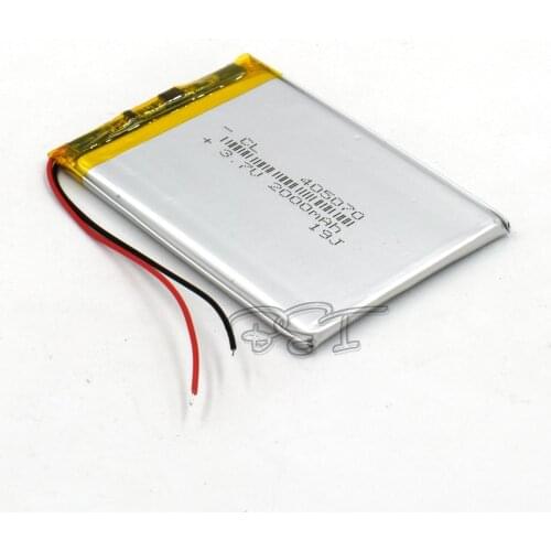 5Pcs Rechargeable Li-Polymer lithium battery 3.7V 405070 2000mAh Battery With PMC For Toy MP3 MP4 GPS Speaker LED Light Camera