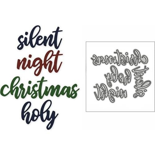New Christmas Holy Silent Night Word 2020 Metal Cutting Dies for DIY Scrapbooking and Card Making Decor Embossing Mold No Stamps