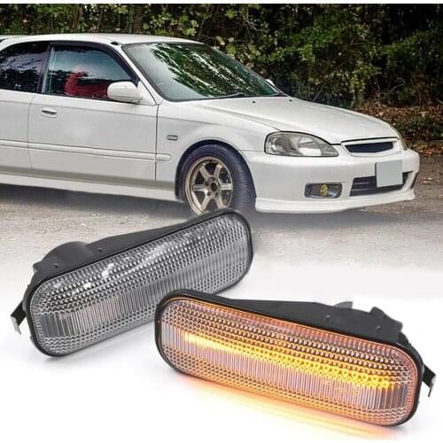 Clear Lens Amber Led Fender Side Marker Lamp For 96-01 Honda Civic EK EJ CR-V RD IP67 Waterproof Front Fender Side Marker Light