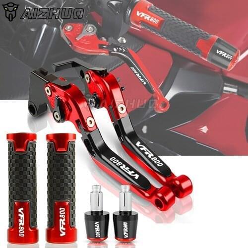 Motorcycle VFR 800 Adjustable Brake Clutch Levers Handlebar Grips Handle Bar Ends FOR HONDA VFR800 VTEC 2002-2008 2007 2006 2005