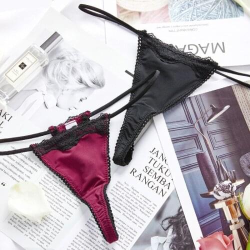 Richkeda Store New 2021 Panties Women Thongs Women Sexy Briefs Women G Strings Cotton Low Waist Lace Intimates T-back Slut Sexy