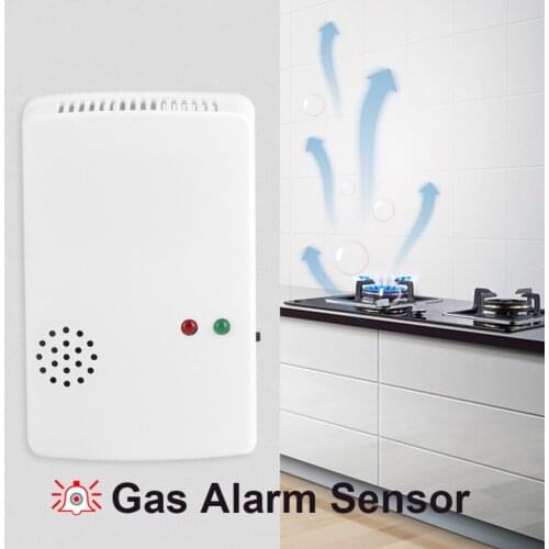 85db Door Gas Alarm Sensor Warning Sensor Detector Home Security Smoke Flash Siren Tool with Indicator Light