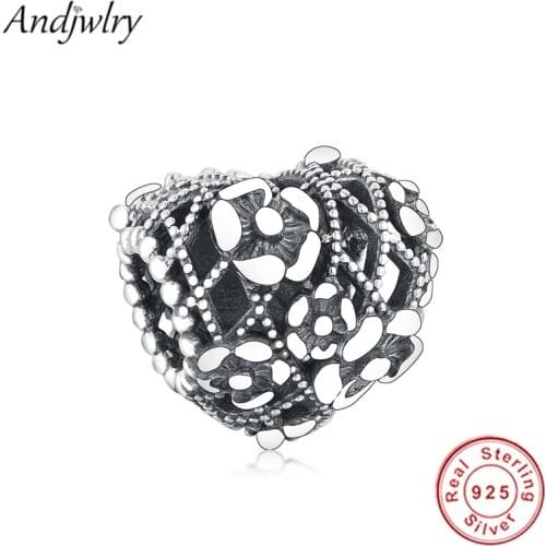 Fit Pandora Charm Bracelets 925 Sterling Silver Bead Openwork Flower Heart Mommy Charm Beads For Jewelry Making DIY Berloque