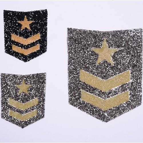 Sparkling Patches for Clothing By Diamond Rhinestones Iron on Stick Applique Jersey Chapter Armbands Shield