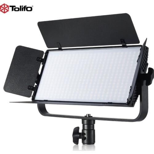 Tolifo GK-40B PRO Video Studio Light 400 LED Bi-Color Light Panel 3200-5600K w/ U Bracket Barndoor Lighting for Video Shooting