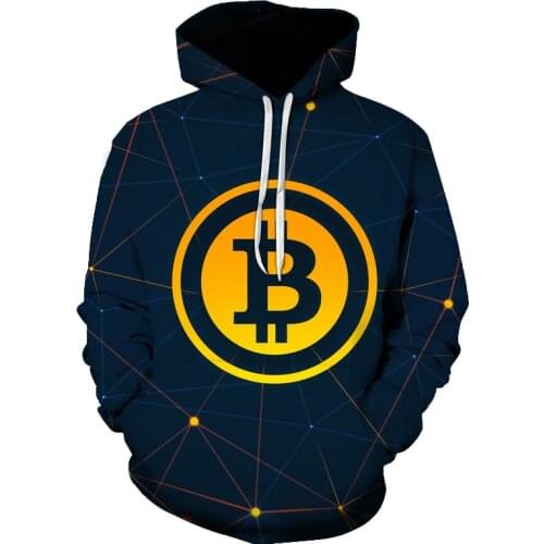 Mens Womens Cool Hoodies 3D Printed Bitcoin Tee Fashion Sweatshirt Streetwear Fun Hip Hop Casual Pullover Coat Men Clothing