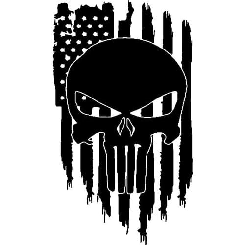 Personality Funny American Flag Skull Vinyl Car-Sticker and Decals Styling Fashion Car Decorative Cover Scratches Waterproof