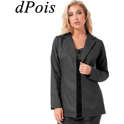 Women Formal Blazers Casual Long Sleeve Notch Lapel Open Front Blazer Jacket Office Ladies Work Suit Coat Femme Jackets Female