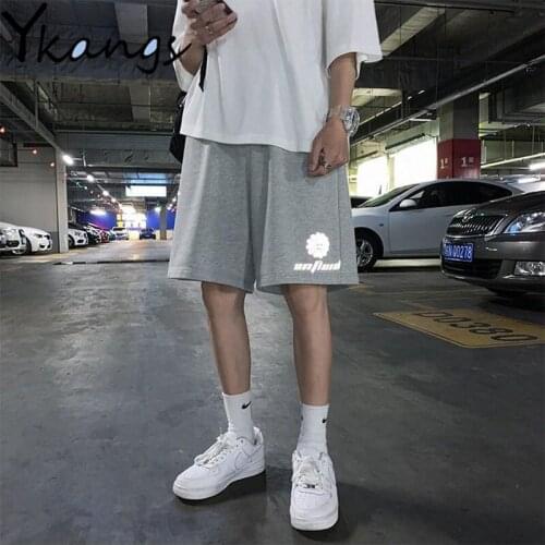 Reflective Flower Print Shorts Women 2021 High Waisted Korean Style Classic Summer Loose Sport Sweatshorts Ladies Fitness Casual