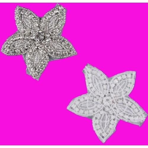 1pcs/lot) 7CM Excellent Luxury Star Rhinestone Applique Manual Flatback Crystal Button For Girl Hair/Dress Accessories