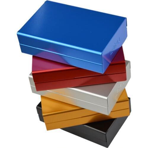 1Pcs high-grade cigarette box solid color cigarette case Aluminium Alloy decorative Automatic sliding Cigarette accessories