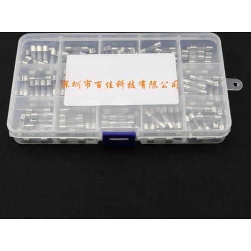 150Pcs Boxed 5x20mm glass fuse 0.1A~20A fuse fuse set 15 kinds specifications × 10pcs
