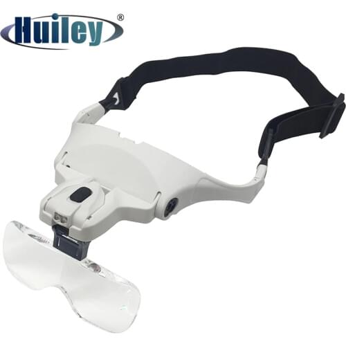 1X 1.5X 2X 2.5X 3.5X Helmet Illuminated Eye Glasses Magnifier Watch and Clock Repair Dental Third Hand Magnifying Loupe with LED