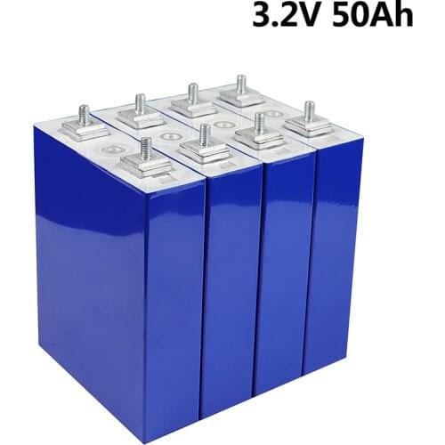 3.2V 50Ah LiFePO4 Battery Pack Lithium iron Phosphate 150A 3C High Drain for DIY 12V 24V Electric Bike Solar Energy Storage