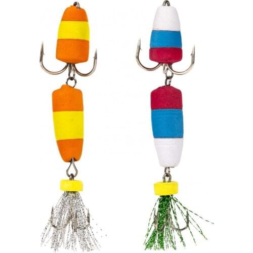 2Pcs Outdoor Fishing Bait Hooks Artificial Lure Foam Floating Tackle Tool Set