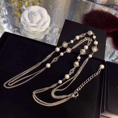 2020 Hot Brand Fashion Jewelry Women Vintage Pearls Chain Pendants Pearls Chain Necklace Party Fine Fashion Jewelry