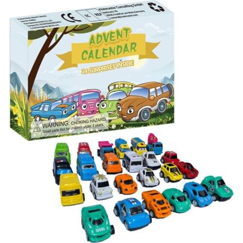 24PCS Christmas Advent Countdown Calendar Creative Kids Car Toy Set Christmas Digits Advent Day Countdown Gift For High Quality