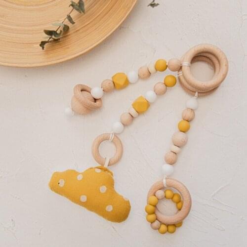 3Pc Mobile Bed Holder Clouds Pendant Stroller Hanging Pendants Toys Teether Ring Newborn Educational Toy Baby Toys Rattle Toys