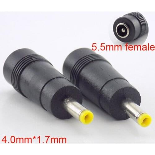 5pcs 5.5mm X 2.1mm DC Female To 4.0mm X 1.7mm Male DC Power Plug Adapter Connector pc Computer Cables Jack Notebook Laptop U26