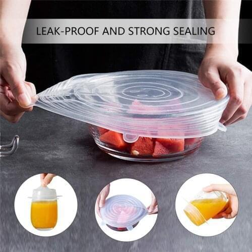 6-12pcs Reusable Silicone Stretch Lid Universal Lid Silicone Food Packaging Bowl Pot Lid Silicone Lid 5z