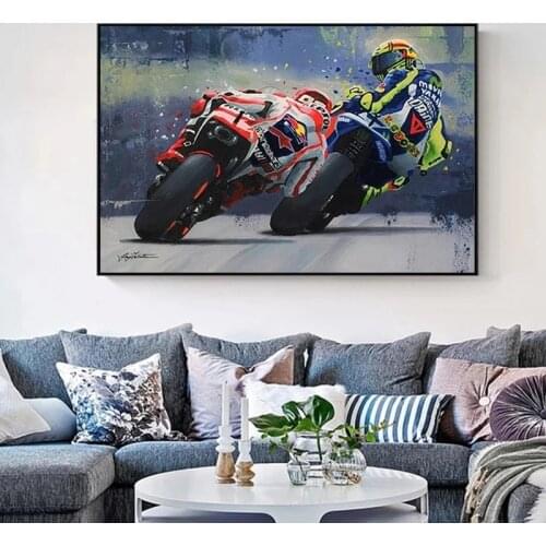Abstract Prints Poster Motorcycle Canvas Painting Posters Print Cuadros Wall Art Picture for Living Room Home Artwork Decoration