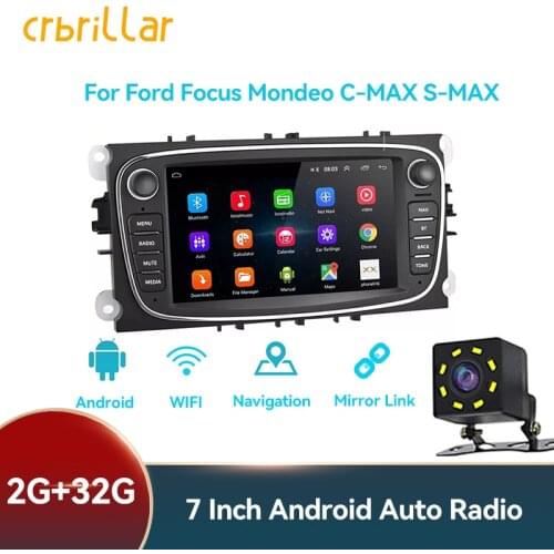 2 Din Android 9 Car Radio Bluetooth Touch Screen Stereo For Ford Focus 2 3 mk2 Mondeo 4 Kuga Fiesta Transit Connect S-MAXC-MAX