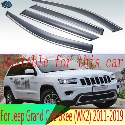 For Jeep Grand Cherokee (WK2) 2011-2019 Car Accessories Plastic Exterior Visor Vent Shades Window Sun Rain Guard Deflector 4pcs