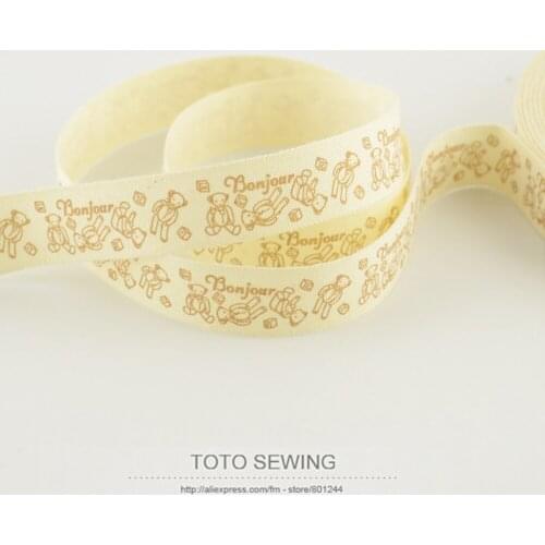 1.5CM Width Zakka Cotton Label Lovely Little Bear Designs Sewing Accessory Fabric Clothing Bag Decorate Home Textile Handmade