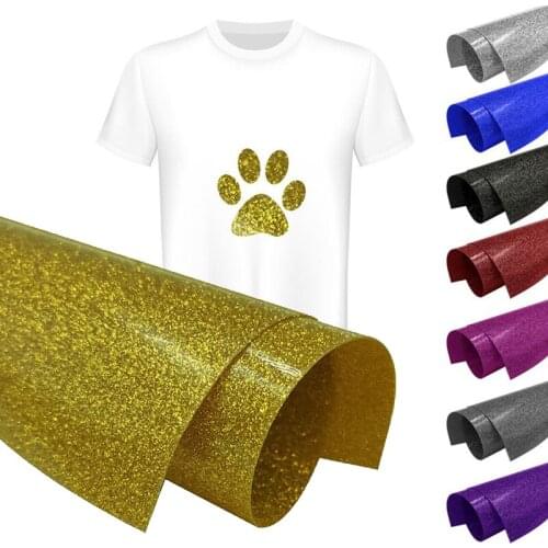 Glitter PVC Vinyl Film For T Shirts High Quality Heat Transfer Vinyl For DIY Clothing Iron On Vinyl 3 Sizes