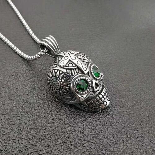 Bling Bling Skull Necklaces & Pendant for Men Women Gold Color Stainless Steel Fashion Hip Hop Jewelry