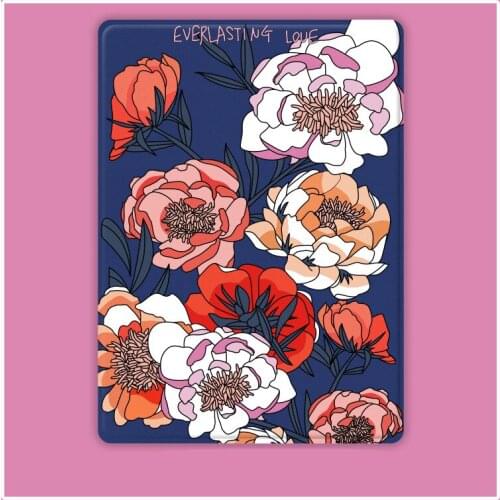 For Ipad Air 4 Mini 5 Pro 11 10.2 Case Peony Flower Retro Pattern Anti-fall Protective Sleeve Ultra-thin Anti-Dust