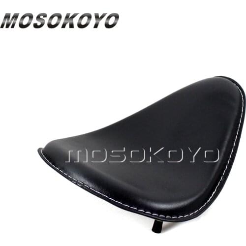 Black Motorcycle Spring Solo Seat For Harley Honda Yamaha Kawasaki Suzuki Sportster Bobber Chopper Custom Driver Seat Cushion