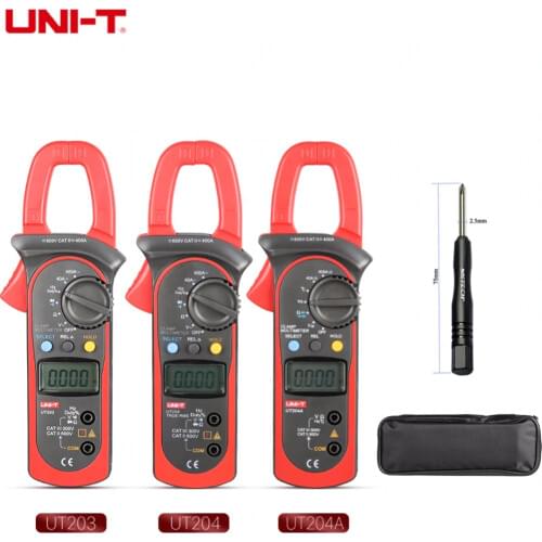 UNI-T Digital Clamp Meter Multimeter UT203 UT204 UT204A AC DC Volt Current Resistance Frequency Duty Cycle Diode Test Auto Range