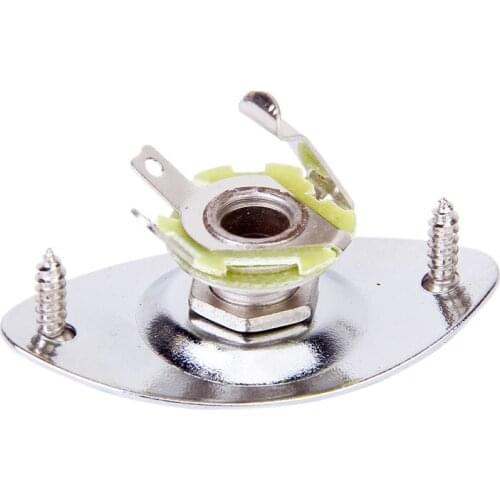 Chrome Oval Output Jack Plate For Electric Guitar Quality Zinc Alloy Accessories