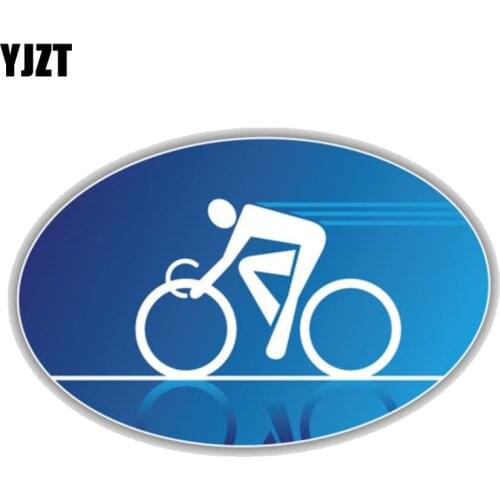 YJZT 12.7CM*8.3CM Personality Cycling Sport Emblem PVC Motorcycle Car Sticker 11-00108