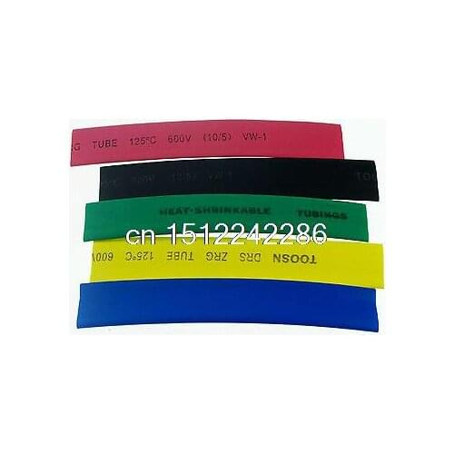 Multicolor 5m 100mm Inner Diameter Insulation Heat Shrink Tubing Wire Cable Wrap