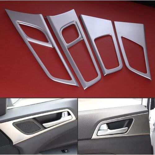 JEAZEA 4x Car styling ABS Chrome Interior Door Handle Cup Bowl Cover Trim Fit for Hyundai Tucson GLS Sport Utility Limited Sport