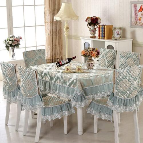 Dining Chair Cover Cushion Set European Household Tablecloth Coffee Table Tablecloth Polyester Cotton Europe Beige Table Cloth W