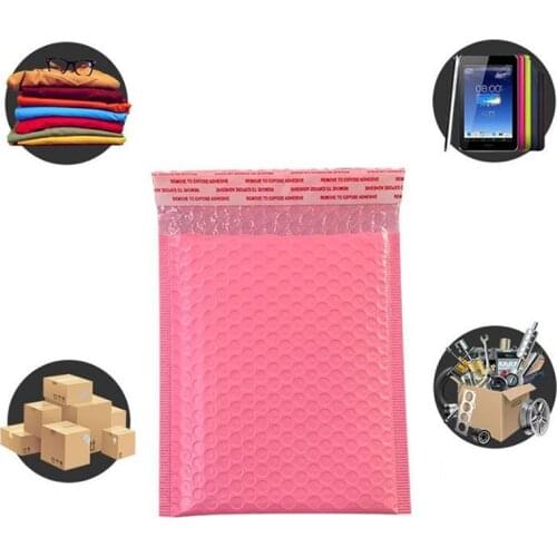 10pcs Bubble Mailers Padded Envelopes Pearl Film Gift Present Mail Envelope Bag For Book Magazine Lined Mailer Self Seal Pink