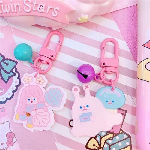 Korean Animal snails Rabbit Dolls Keychains Keyring Bags Pendant Bags Decor
