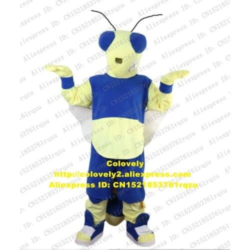 Yellow Blue Wasp Hornet Vespid Bumblebee Bombus Mascot Costume Adult Cartoon Character Sales Promotion Cartoon Clothing zz8073